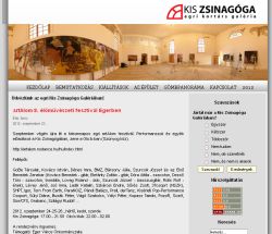 Kis Zsinag�ga - Egri Kort�rs M�v�szeti Gal�ria gal�ria, ki�ll�t�s