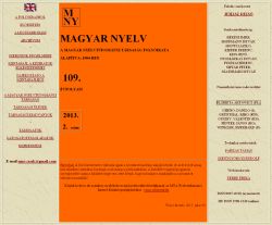 Magyar Nyelv foly�irat