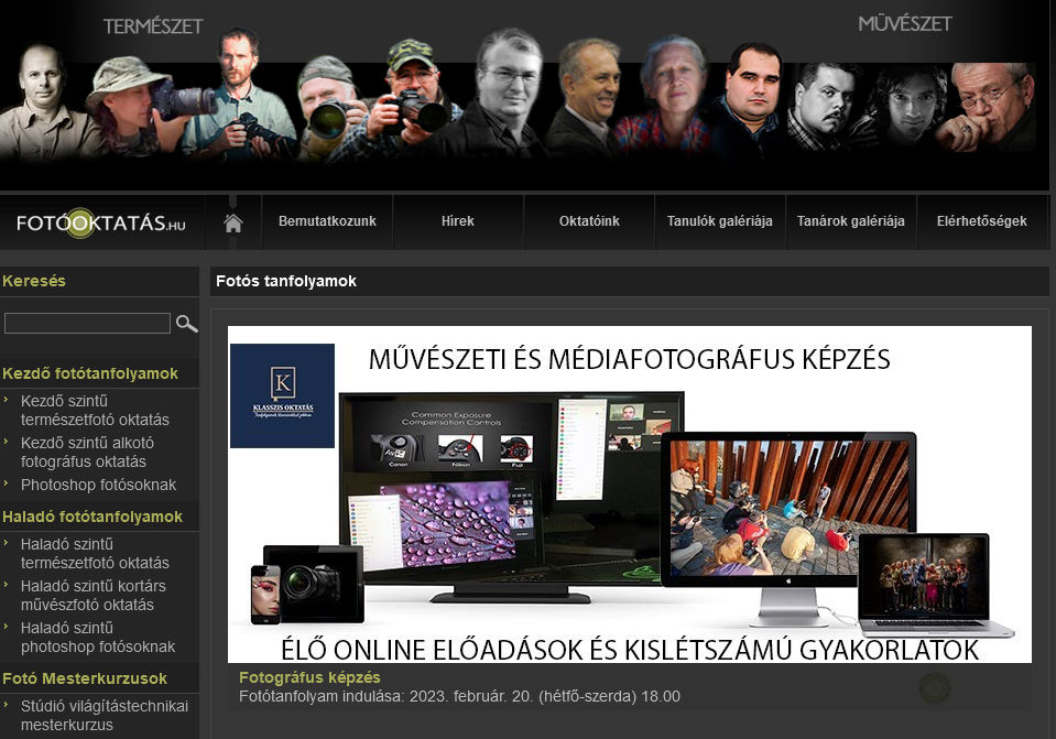 Fot� Oktat�s term�szetf�nyk�pez�s, m�v�szf�nyk�pez�s